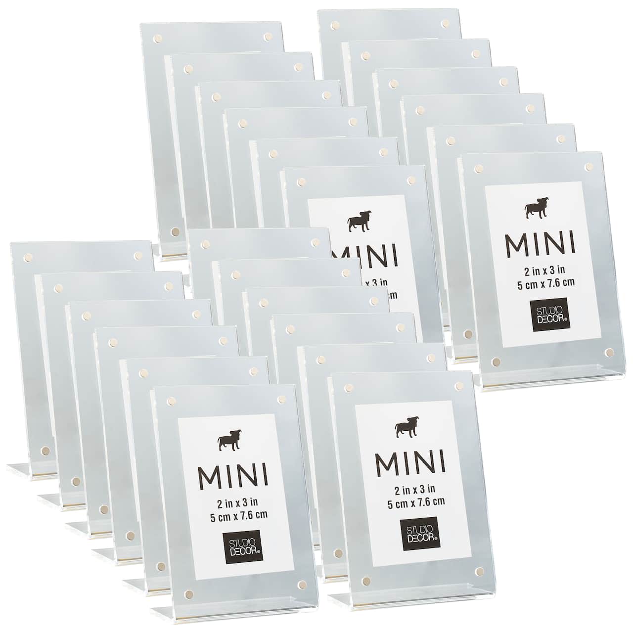 24 Pack: Clear Slanted 2" x 3" Mini Frame by Studio Décor®